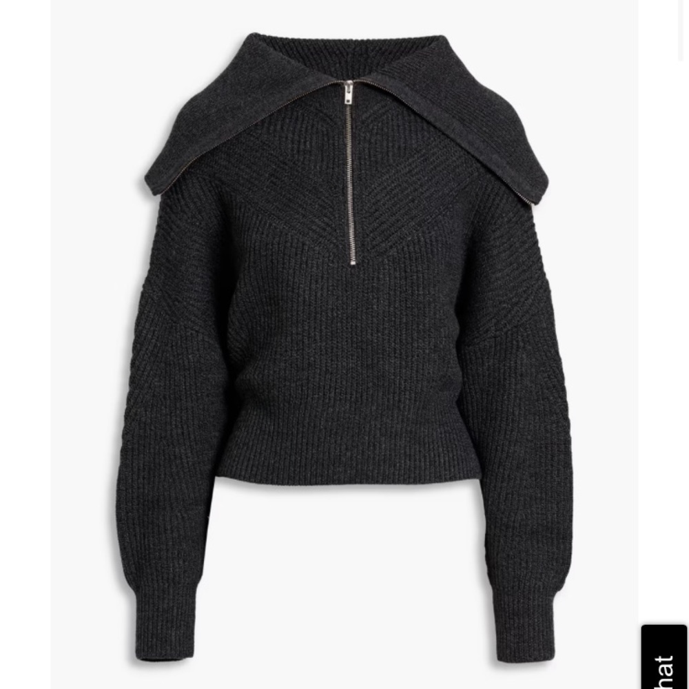 IRO Joanna Zip Wool Sweater - Grey
